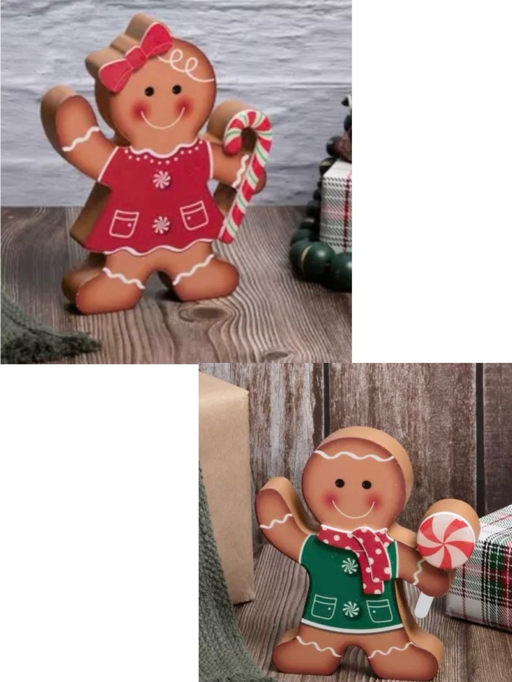 🆕- Christmas Gingerbread Couple Wooden Set